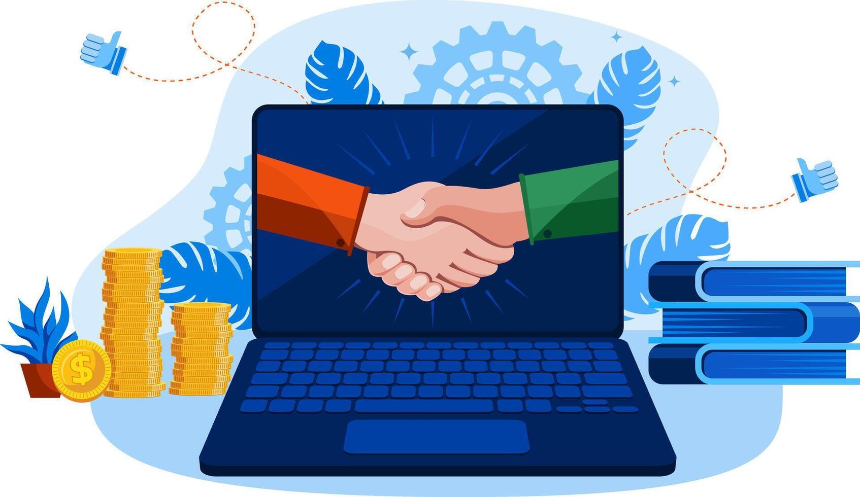business idea, knowledge and money coming together vector illustration concept