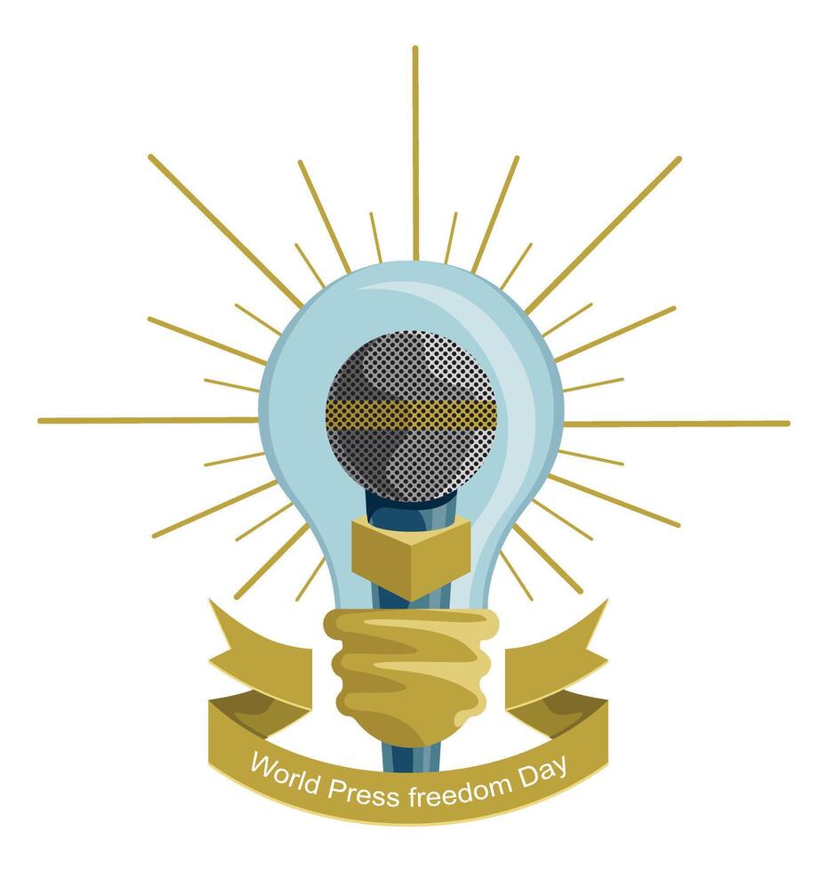 Logo for world press freedom day with ribbion , 3 may vector