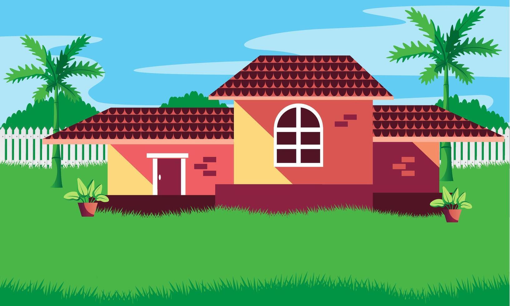 beautiful home and garden, outdoor vector