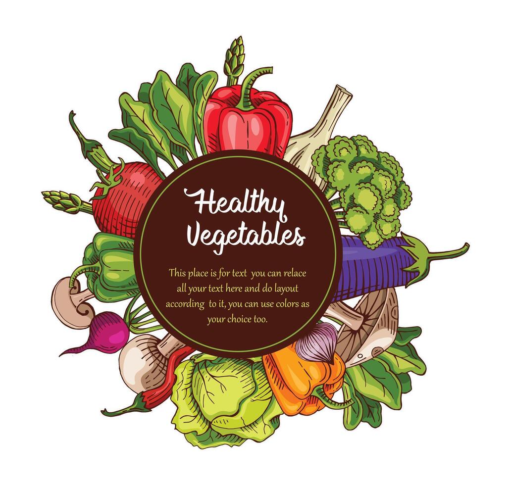 organic vegetable food template with text vector