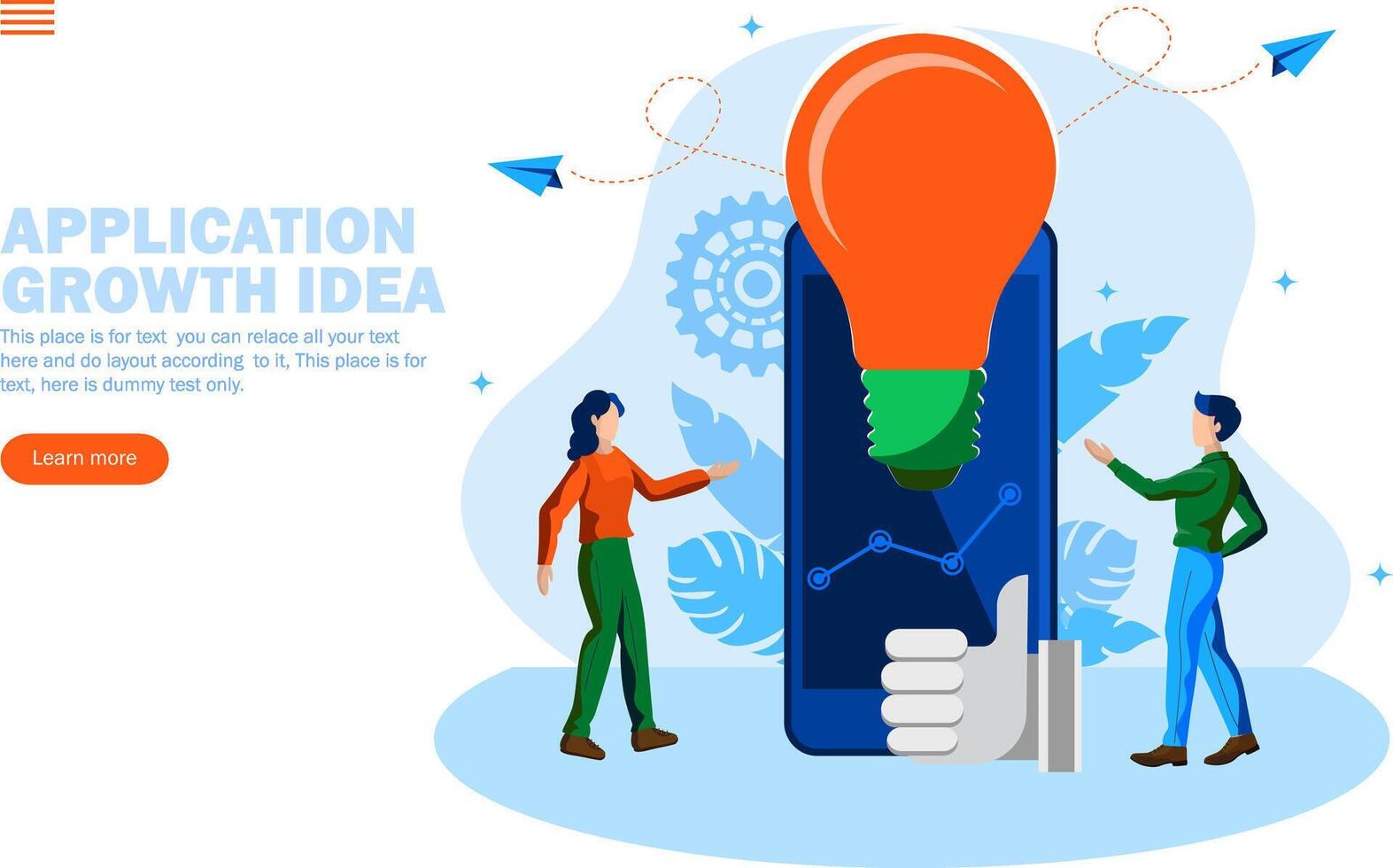 new app, application growth idea vector illustration concept