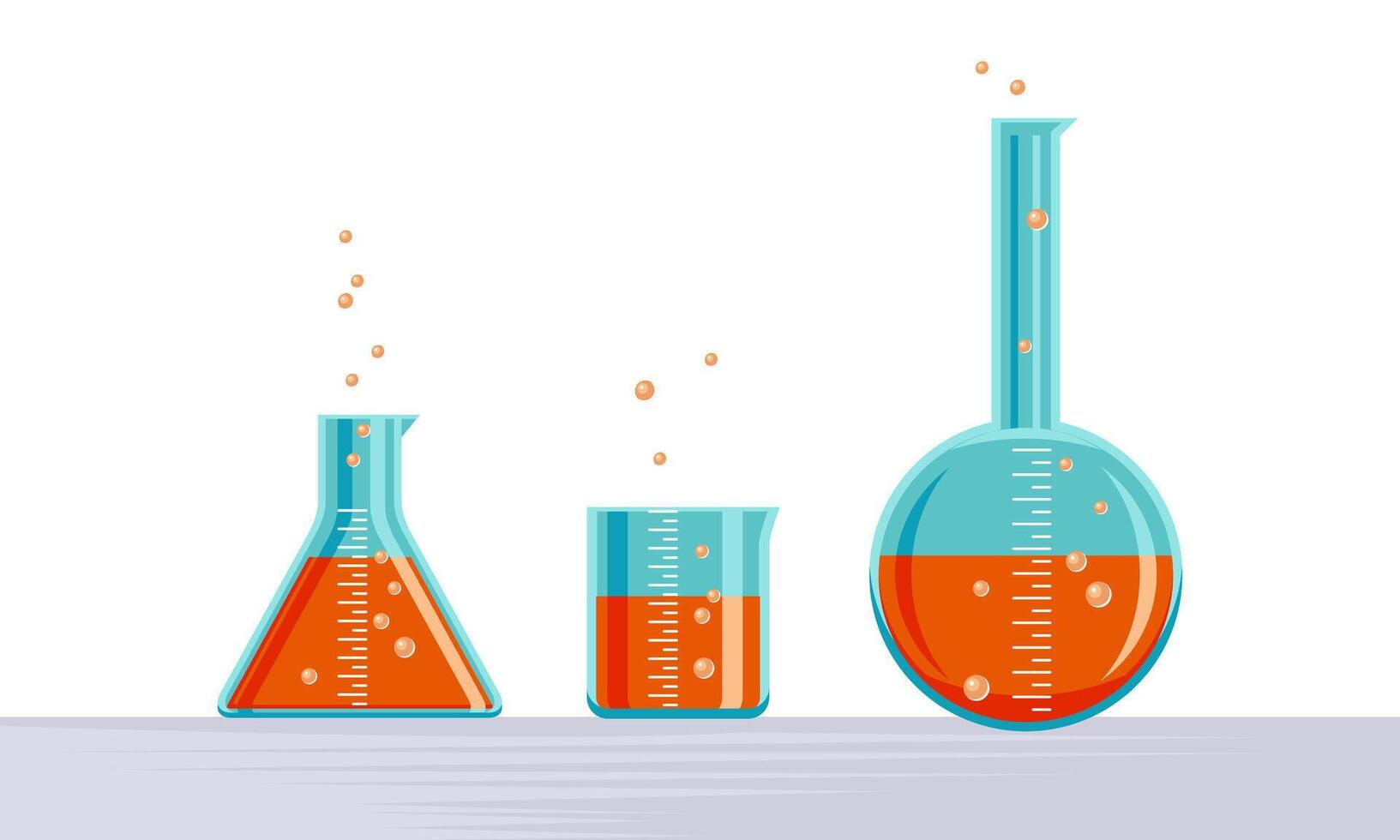 química laboratorio vaso instrumentos aislado vector