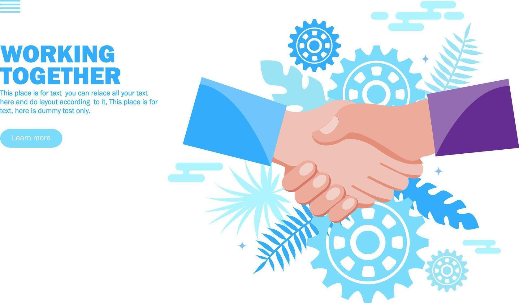 shake hand, congratulation in working process environment vector