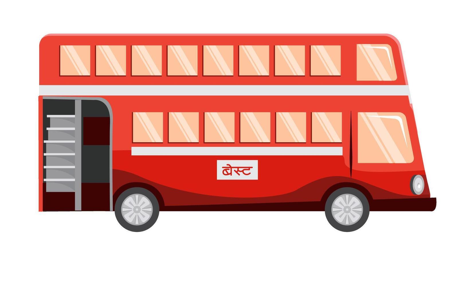 double decker bus mumbai isolated vector