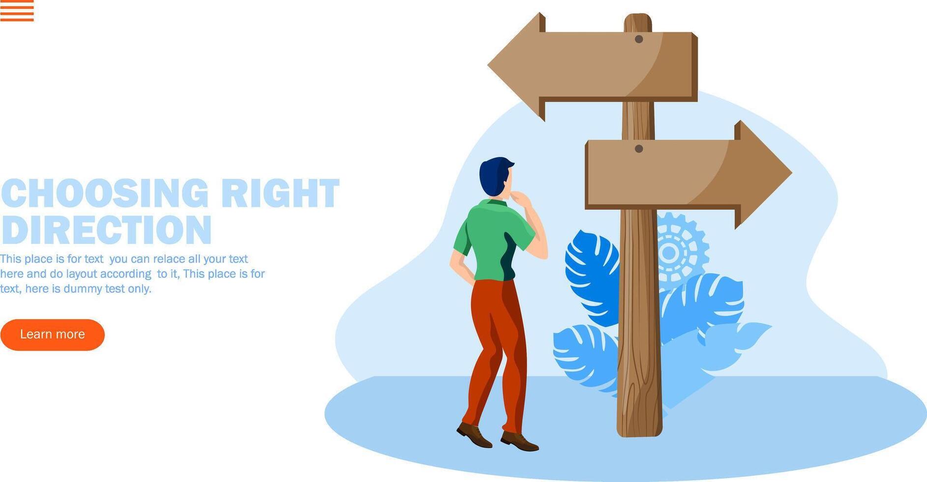 man choosing direction path vector illustration concept