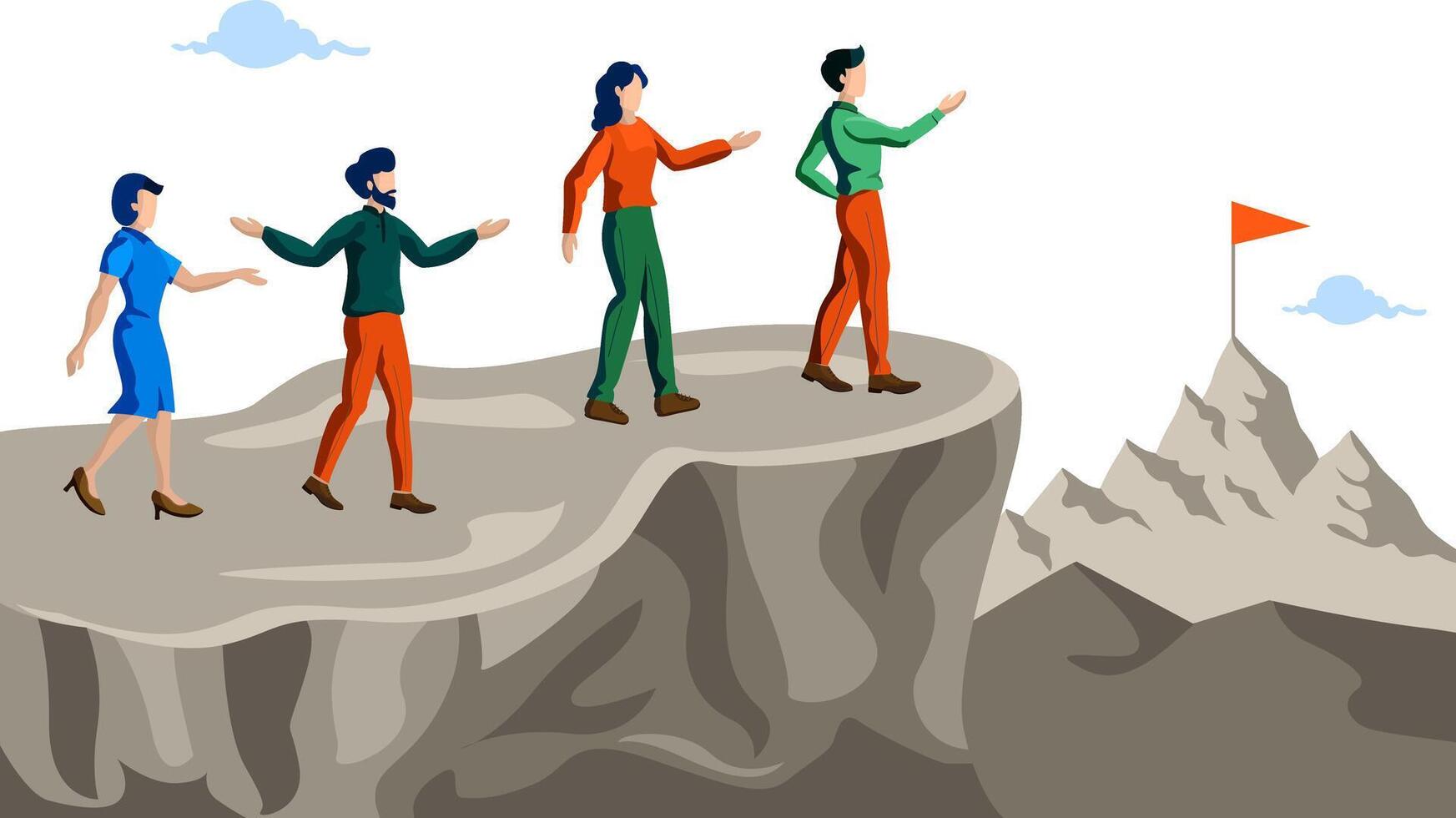 team leader showing path to success vector illustration concept