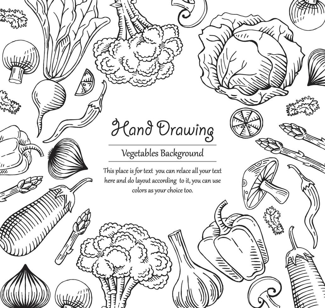 organic vegetable food template with text vector