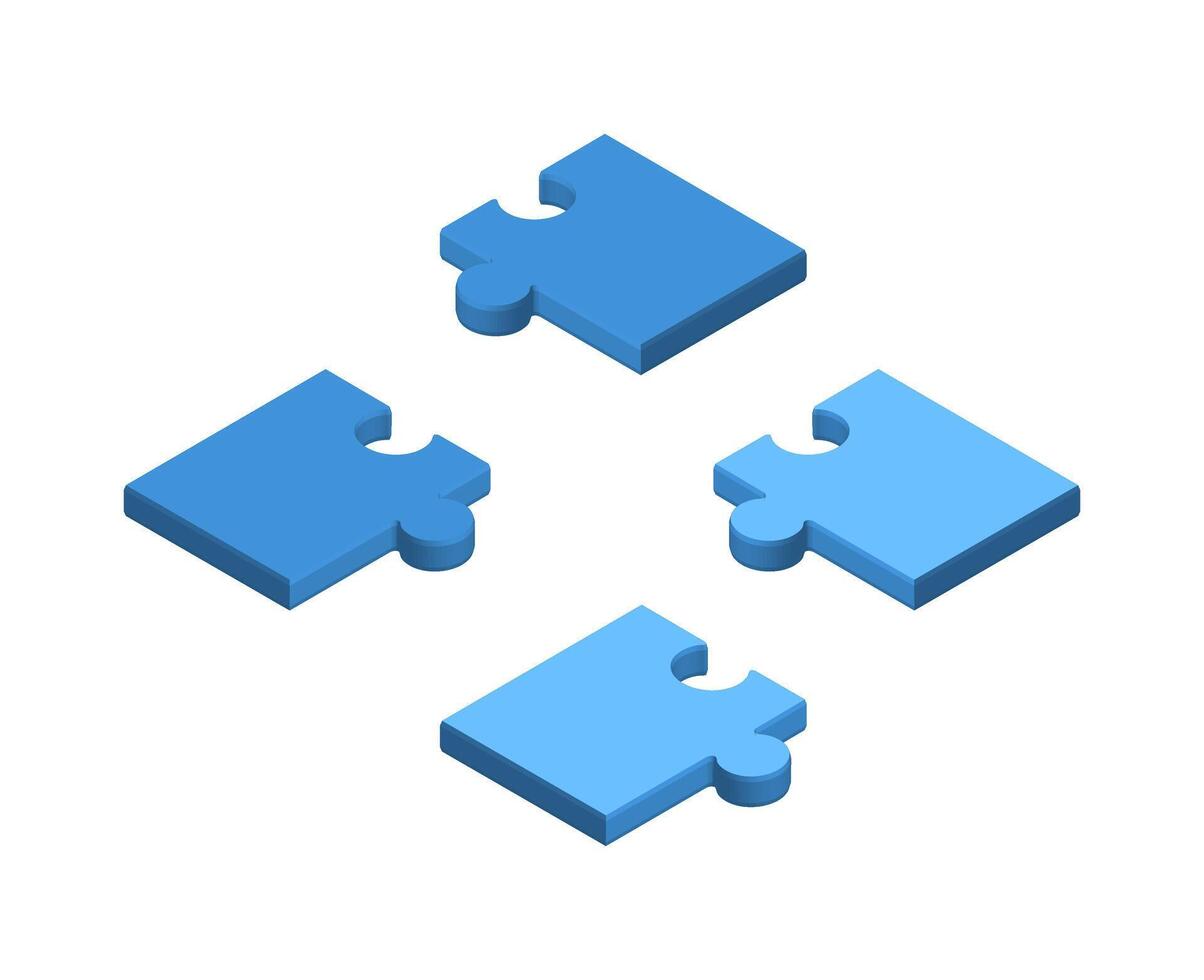 isometric jigsaw puzzle vector