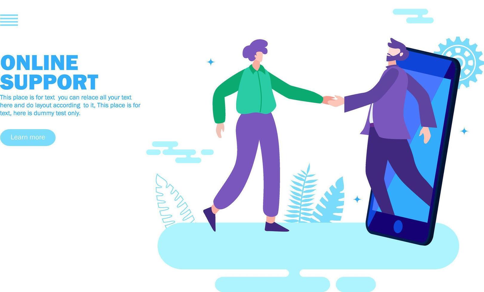 online support for customer service vector