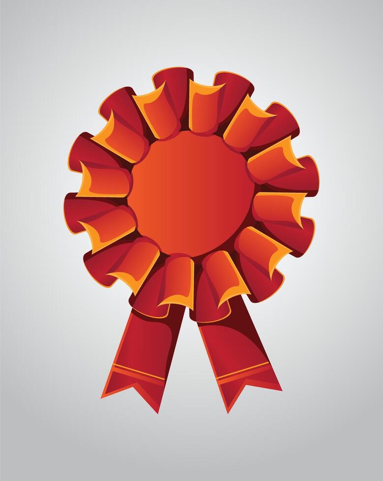Red Color vector award badge and ribbon. Premium quality. Best price