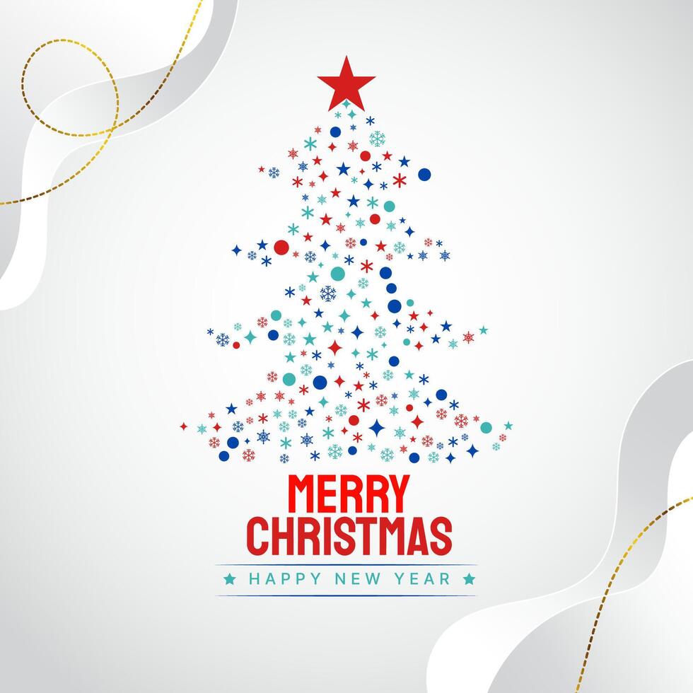 abstract christmas tree vector on white background greeting wishes vector
