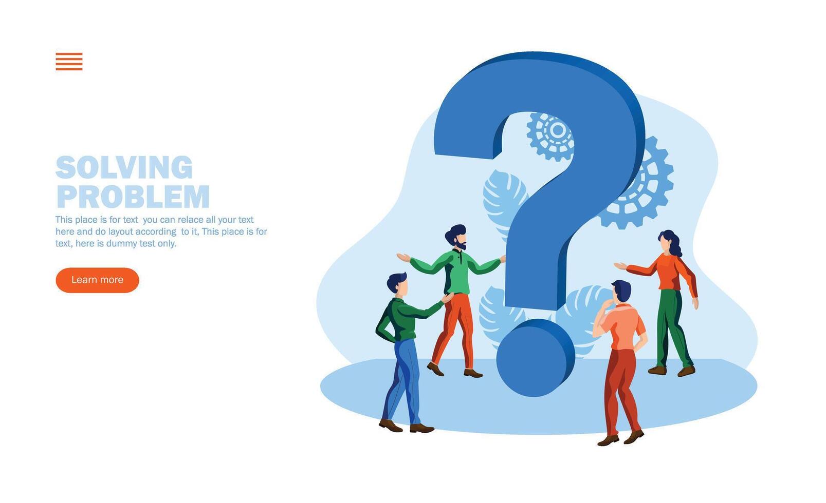 team - people discussing around question mark concept vector illustration
