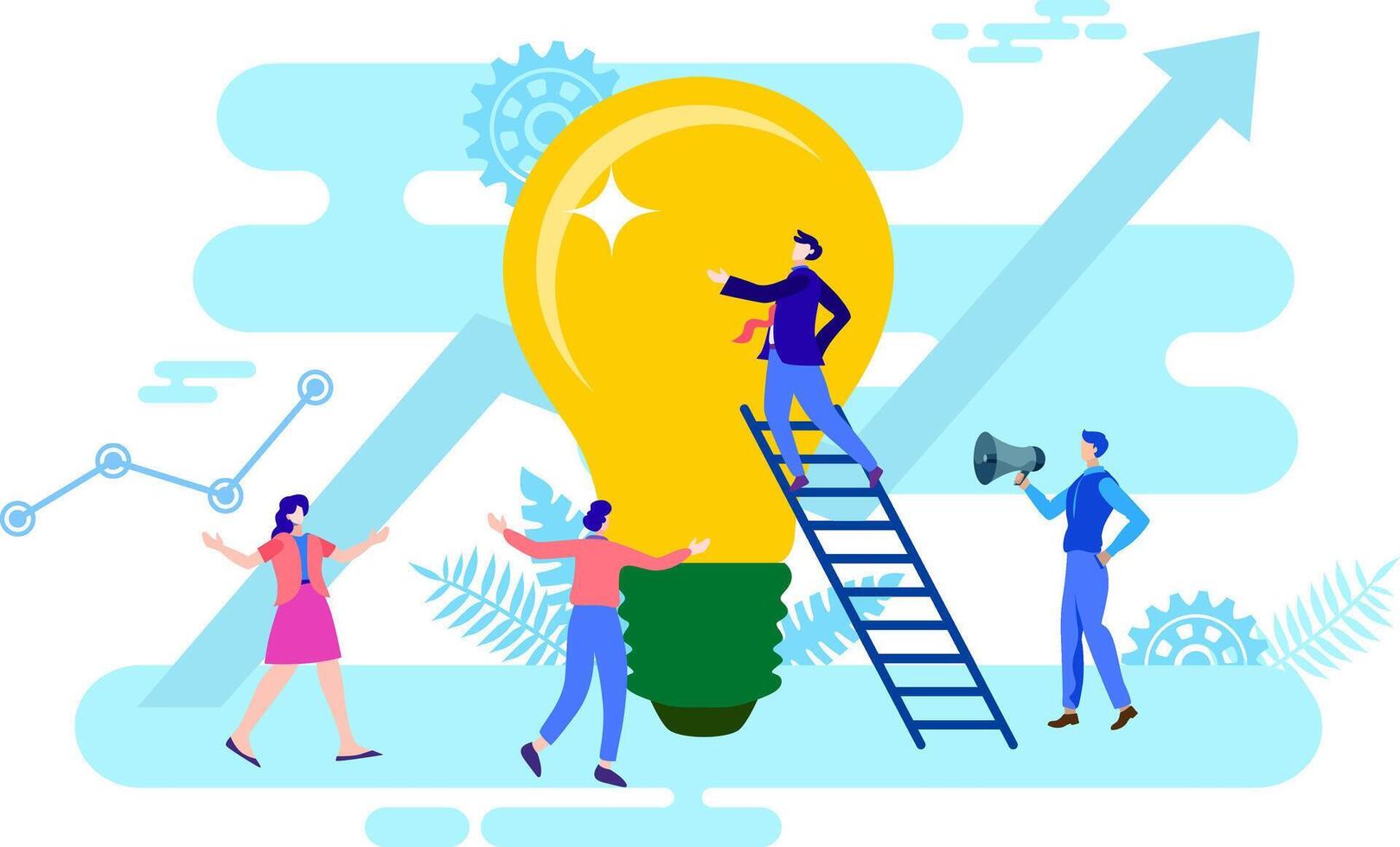 team work building idea and growth vector