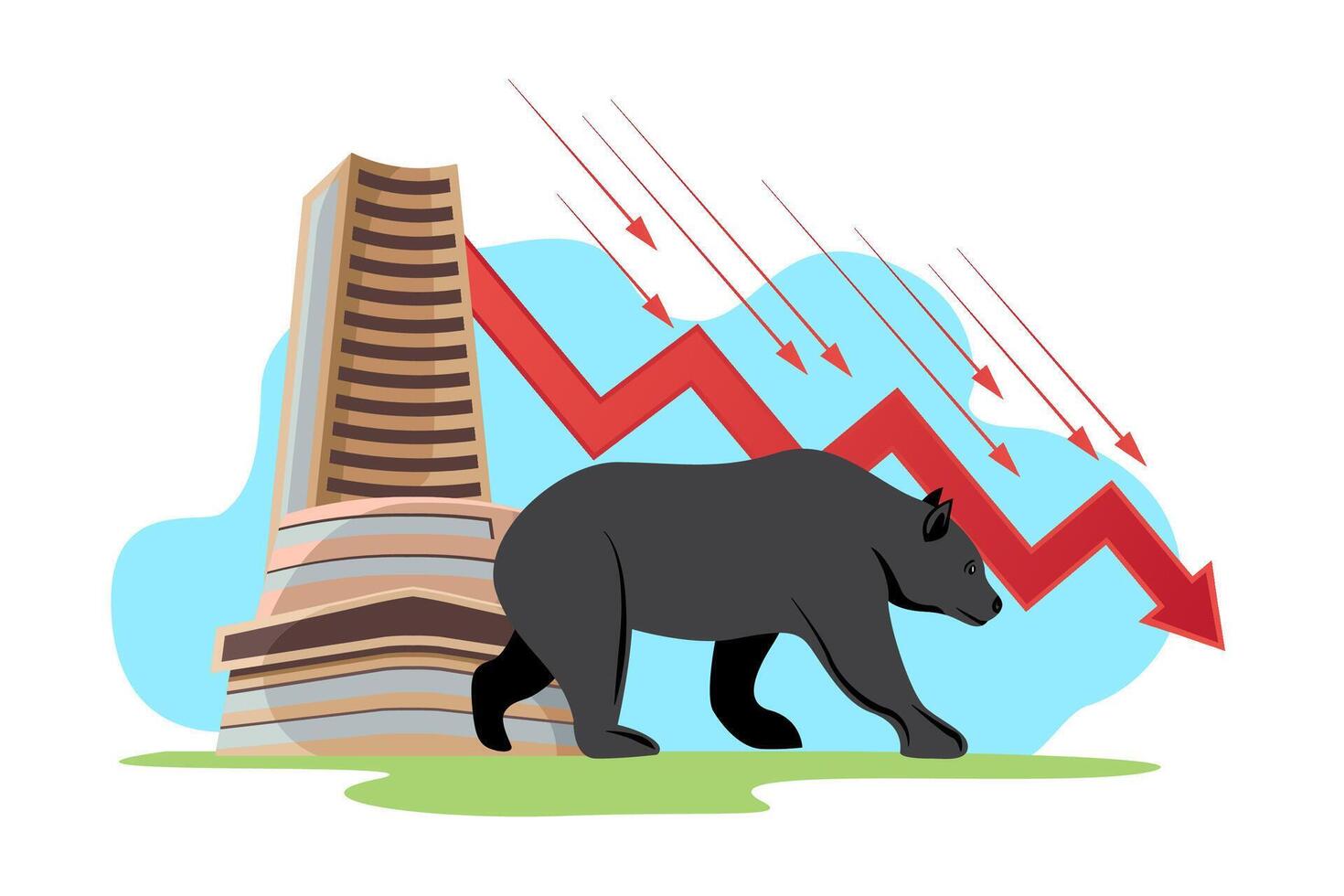 Bombay stock exchange bear run loss vector