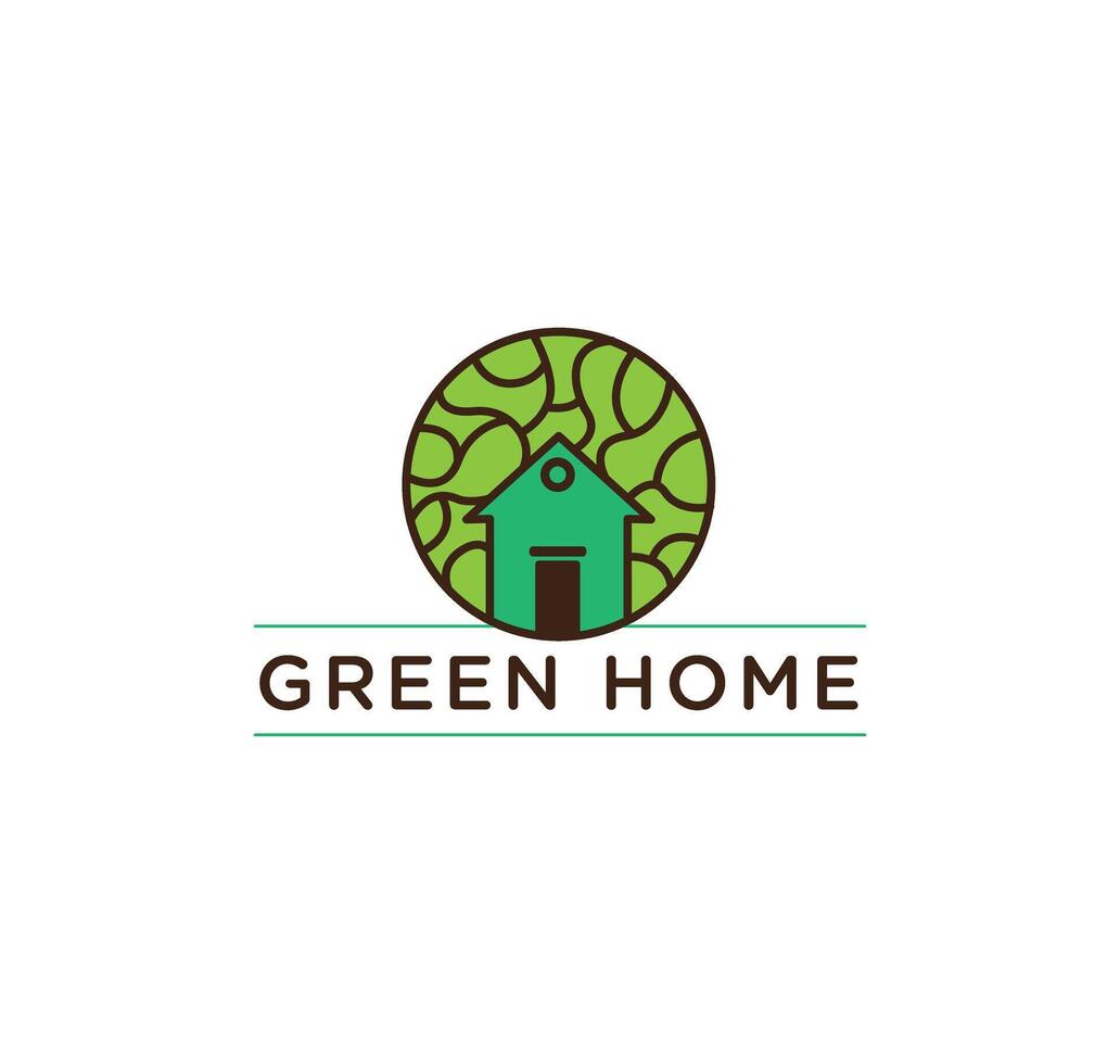 premium farmhouse logo in green wood vector illustration