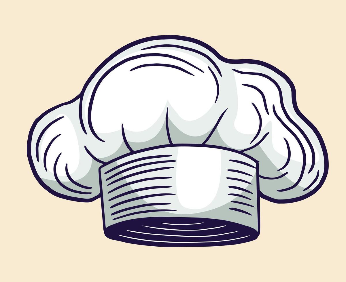 cocinero sombrero vector mano dibujado ilustración