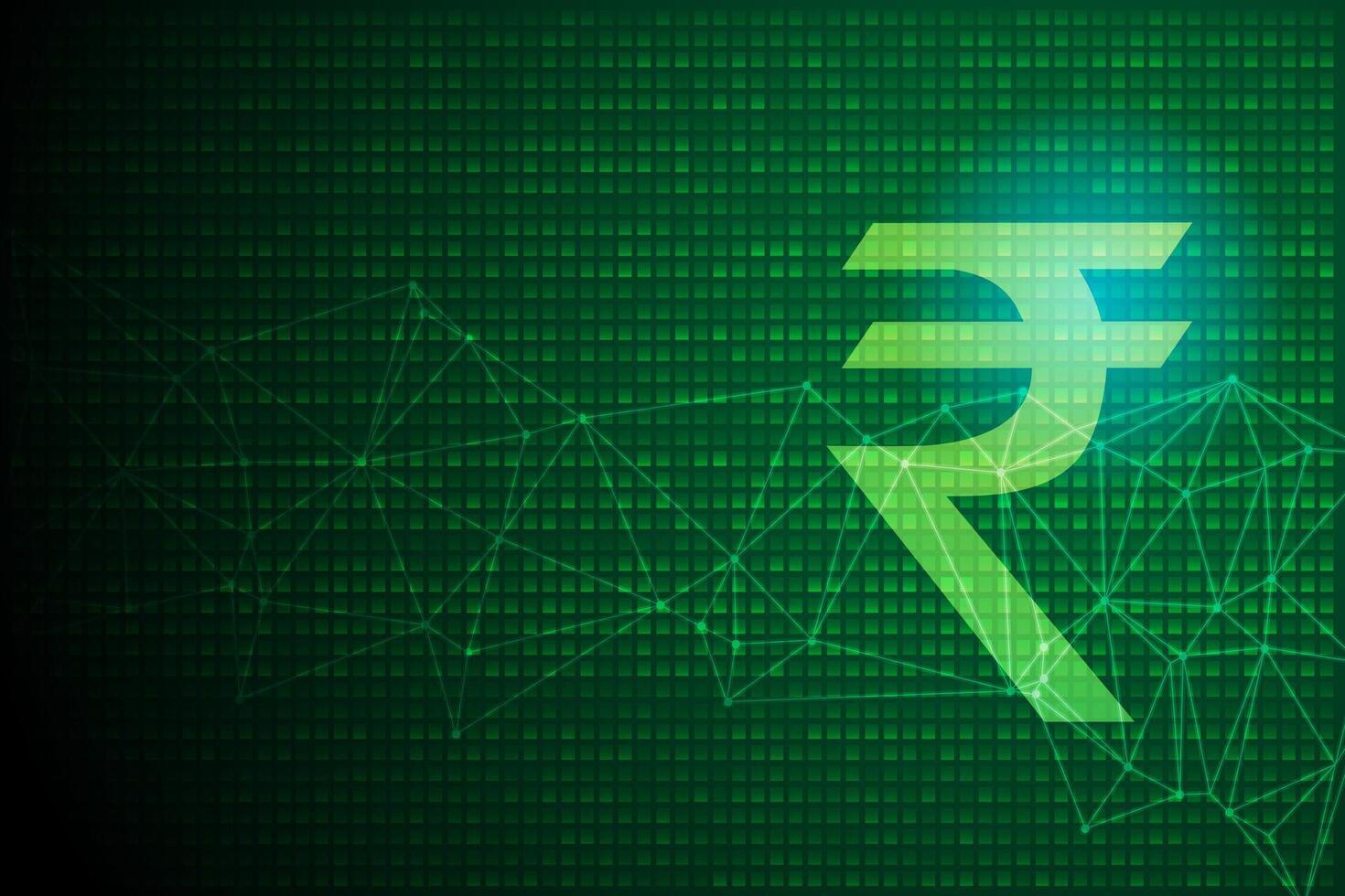 digital rupee indian currency technology background vector