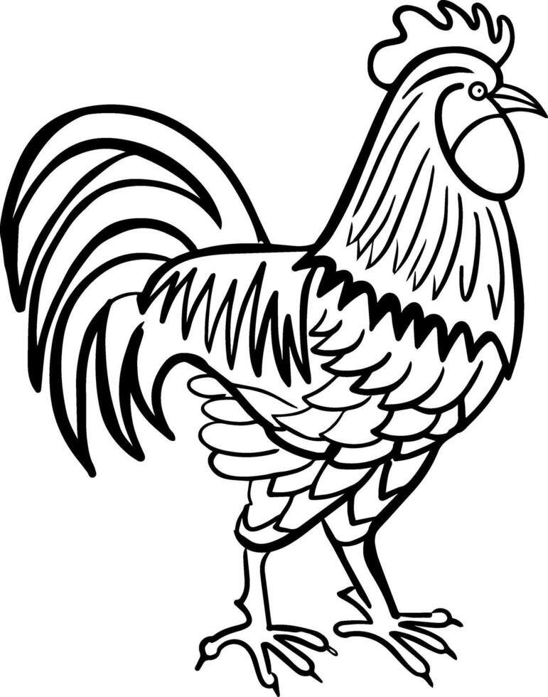 rooster hand drawn engraved sketch drawing vector