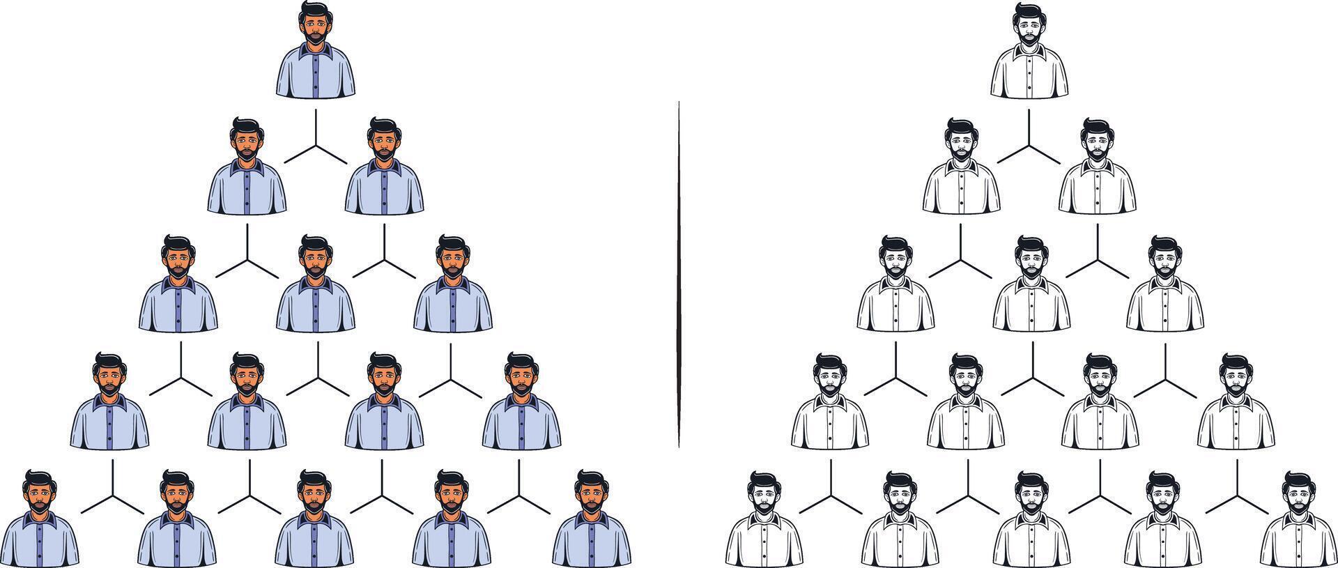 organisation hierarchy structure vector