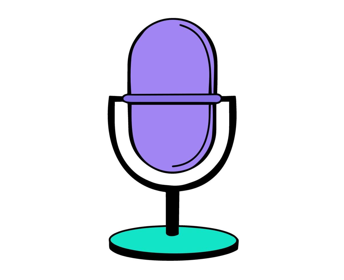 hand drawn microphone icon isolated vector