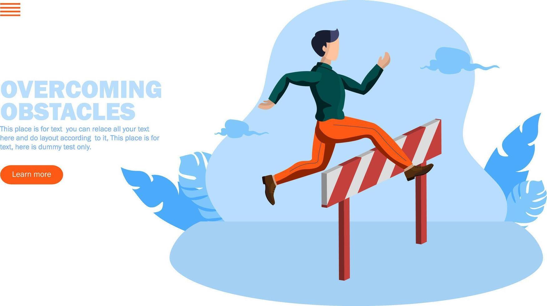 man jumping over obstacle  vector illustration