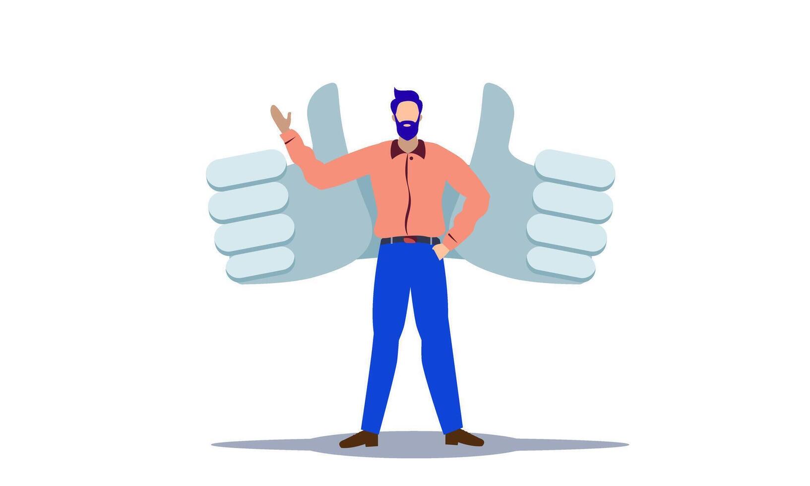 man with like hand wing vector