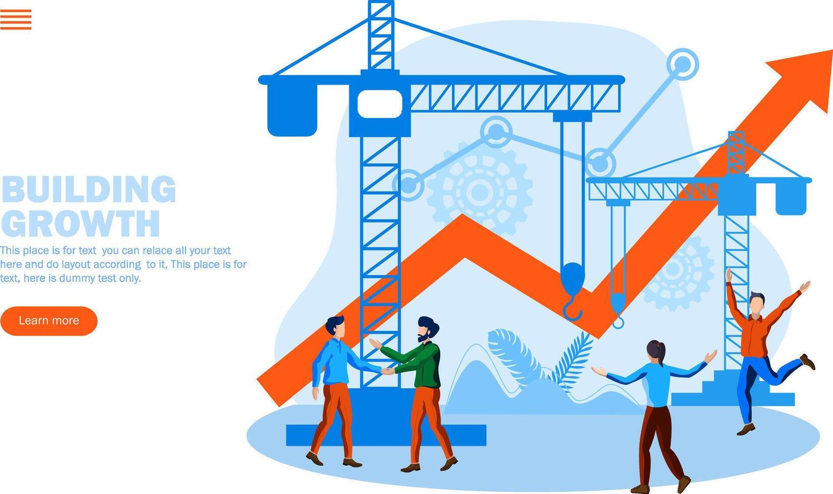 team building growth with up arrow vector illustration concept