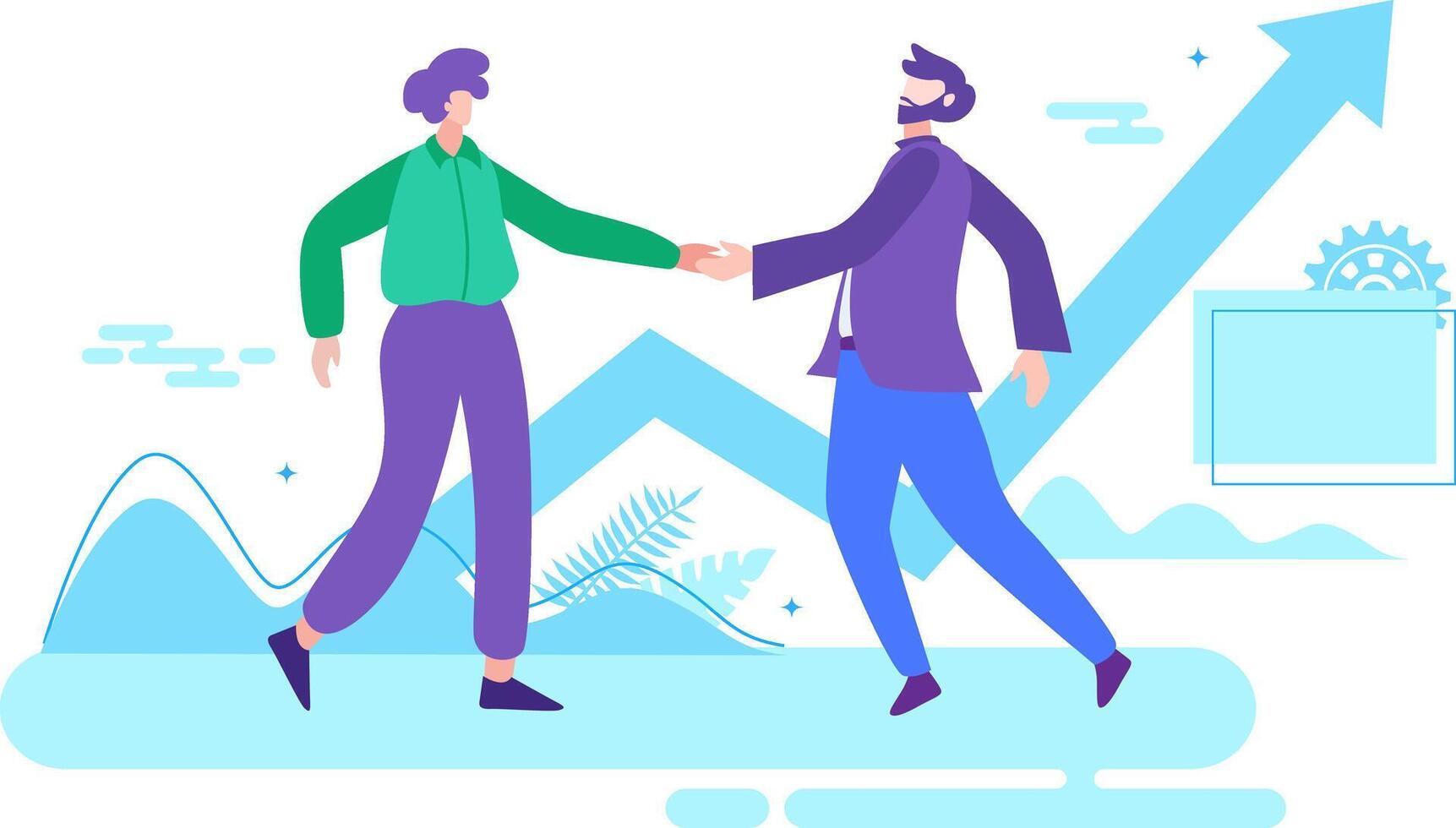 joining hands for growth vector