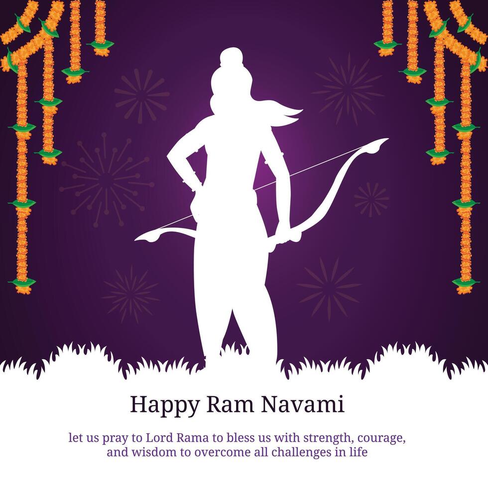 happy ram navami india festival greeting vector