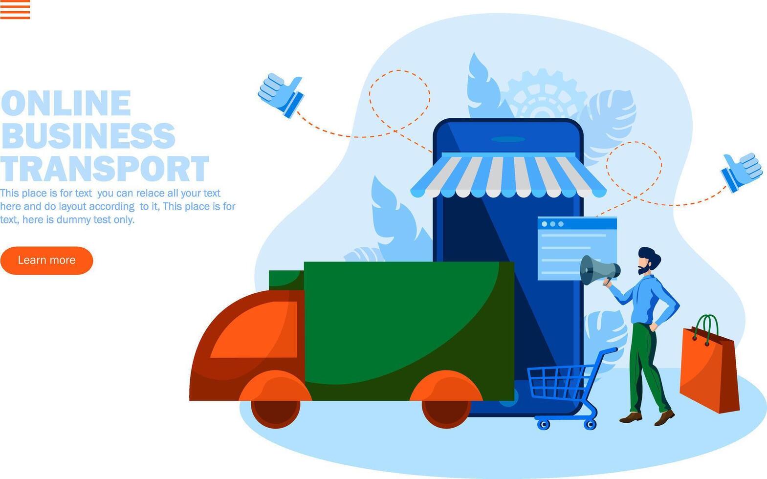 online business transport announcement vector illustration concept