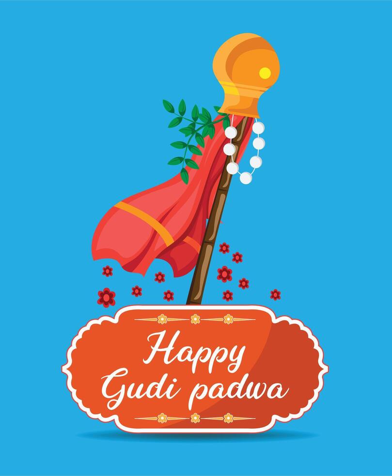 happy gudi padwa design template vector