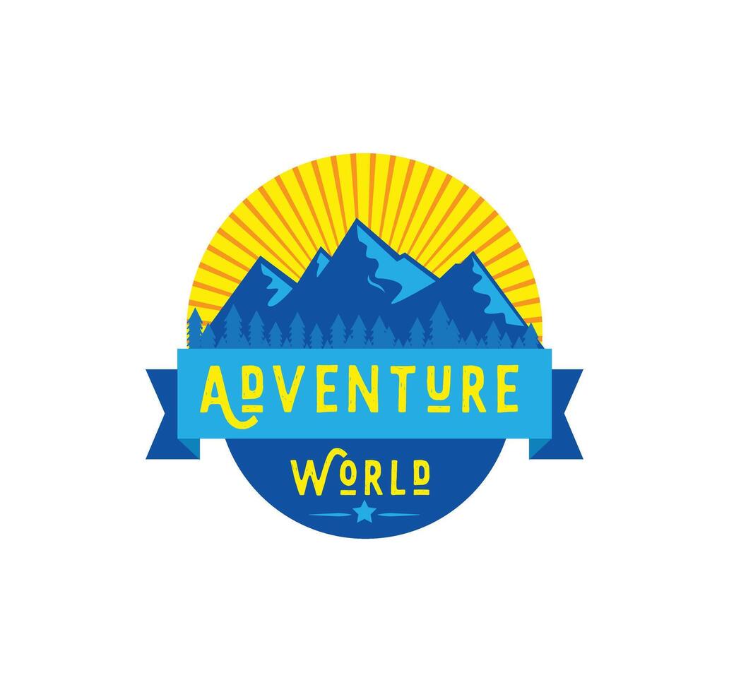 mountain adventure logo vector illustration isolated