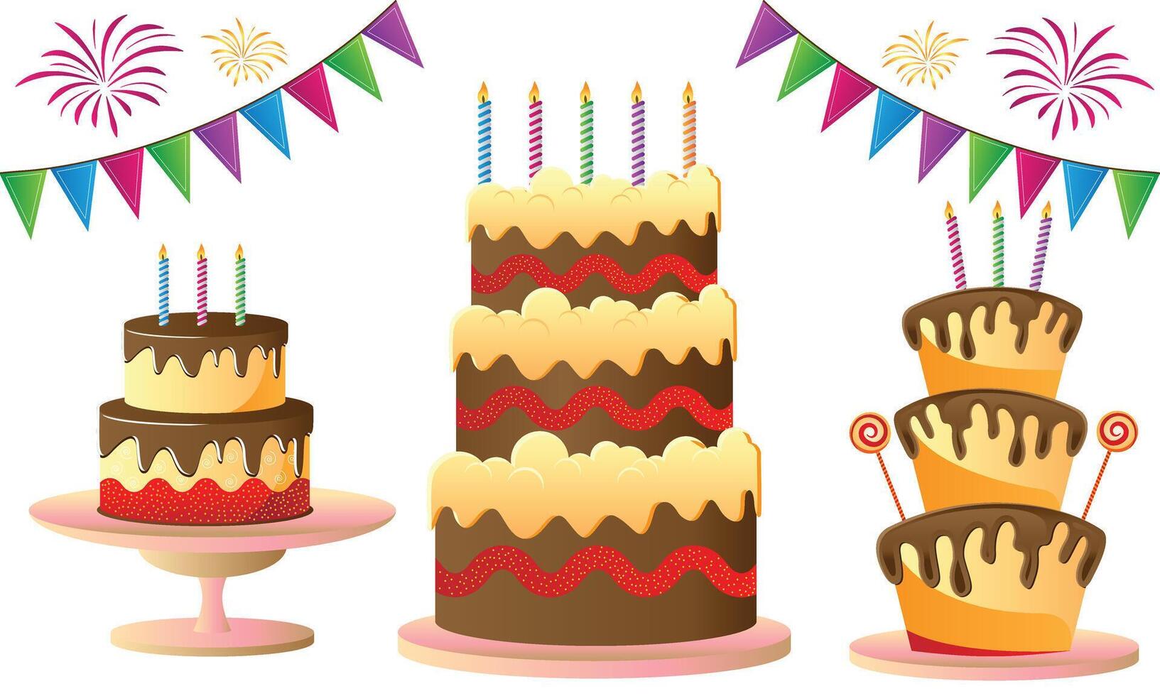 Birthday cake for celebration vector