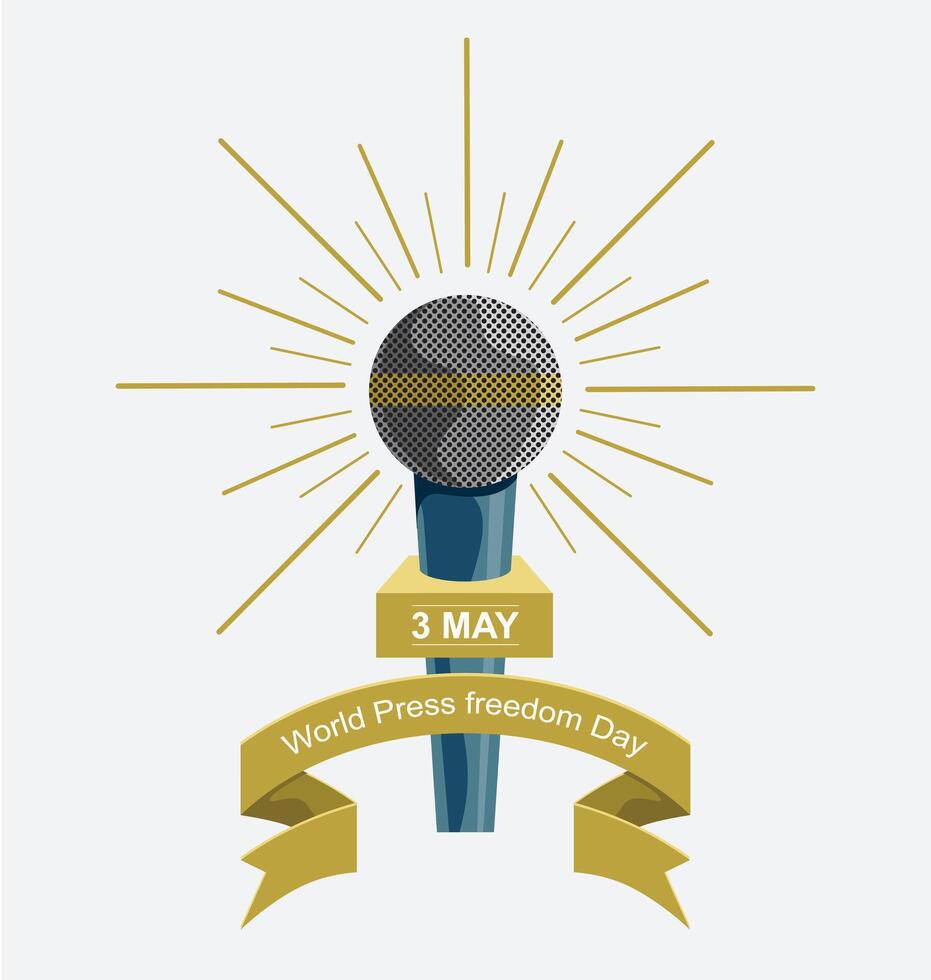 Logo for world press freedom day with ribbon , 3 may vector