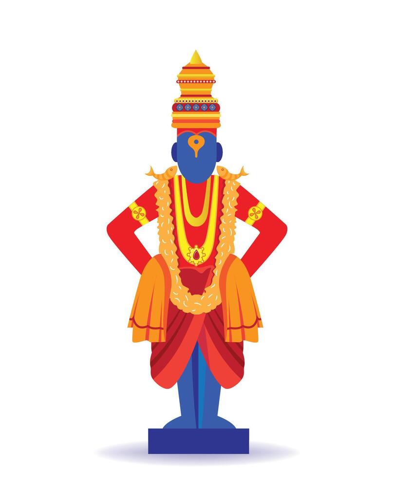 indian god vitthal - pandurang isolated vector