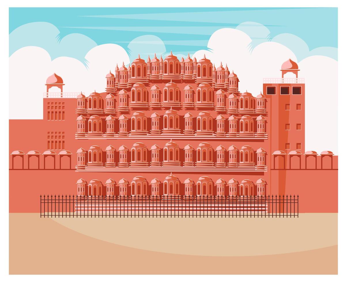 rajasthan tourism hawa mahal  vector