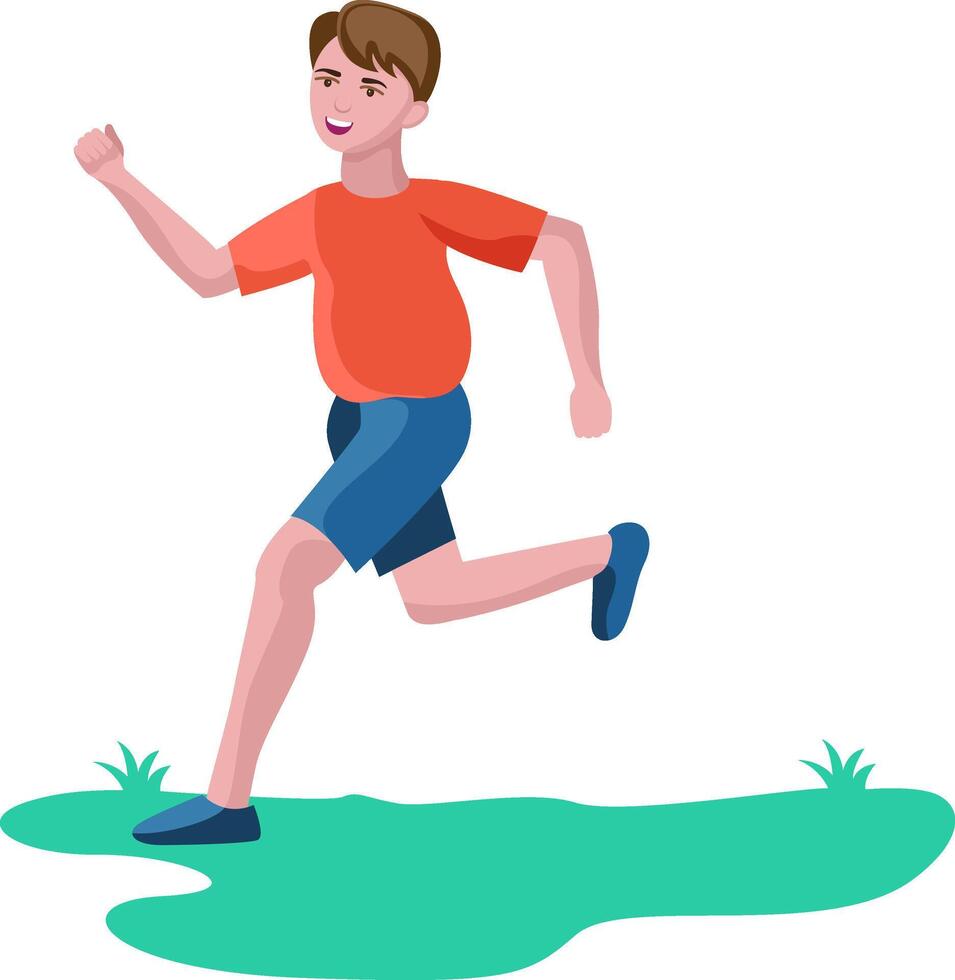 boy running or jogging vector