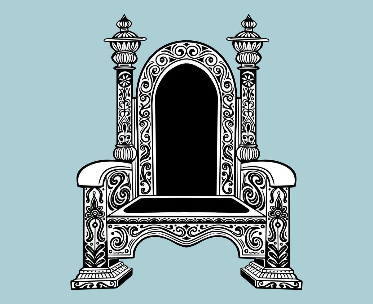 royal luxurious throne chair sketch hand drawn vector illustration isolated