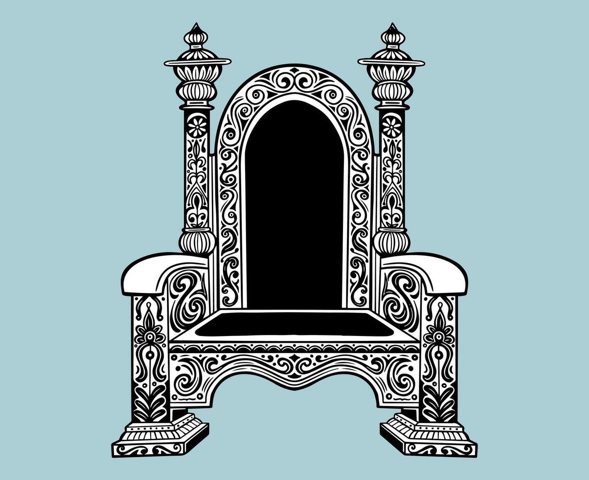 royal luxurious throne chair sketch hand drawn vector illustration isolated
