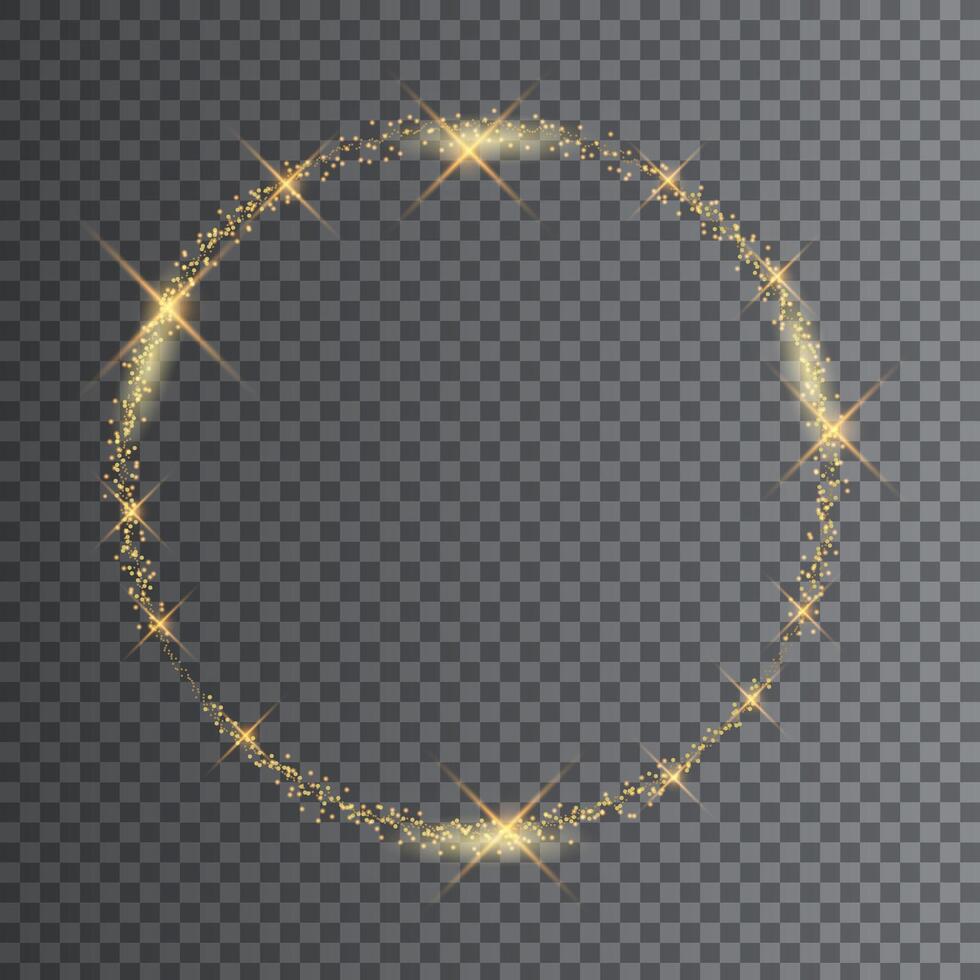 transparent golden circle sparkle effect vector