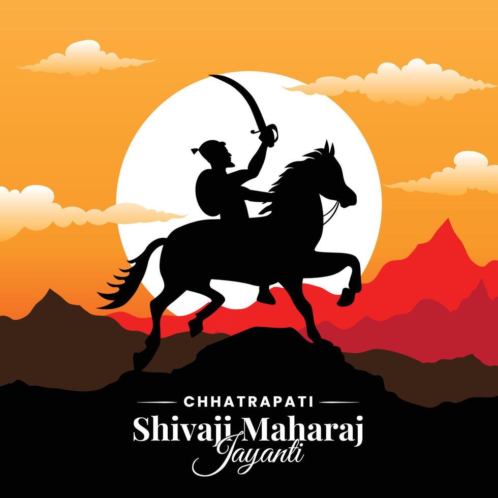 chhatrapati shivaji maharaj Jayanti saludo, genial indio Maratha Rey vector