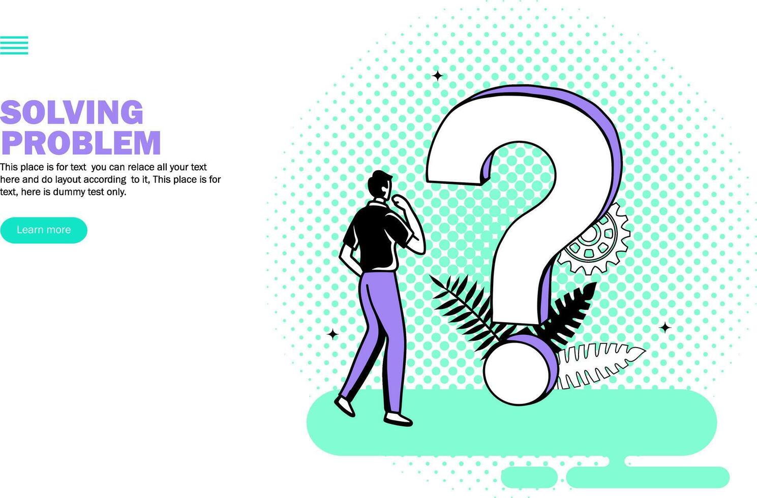 confused man looking at question mark vector