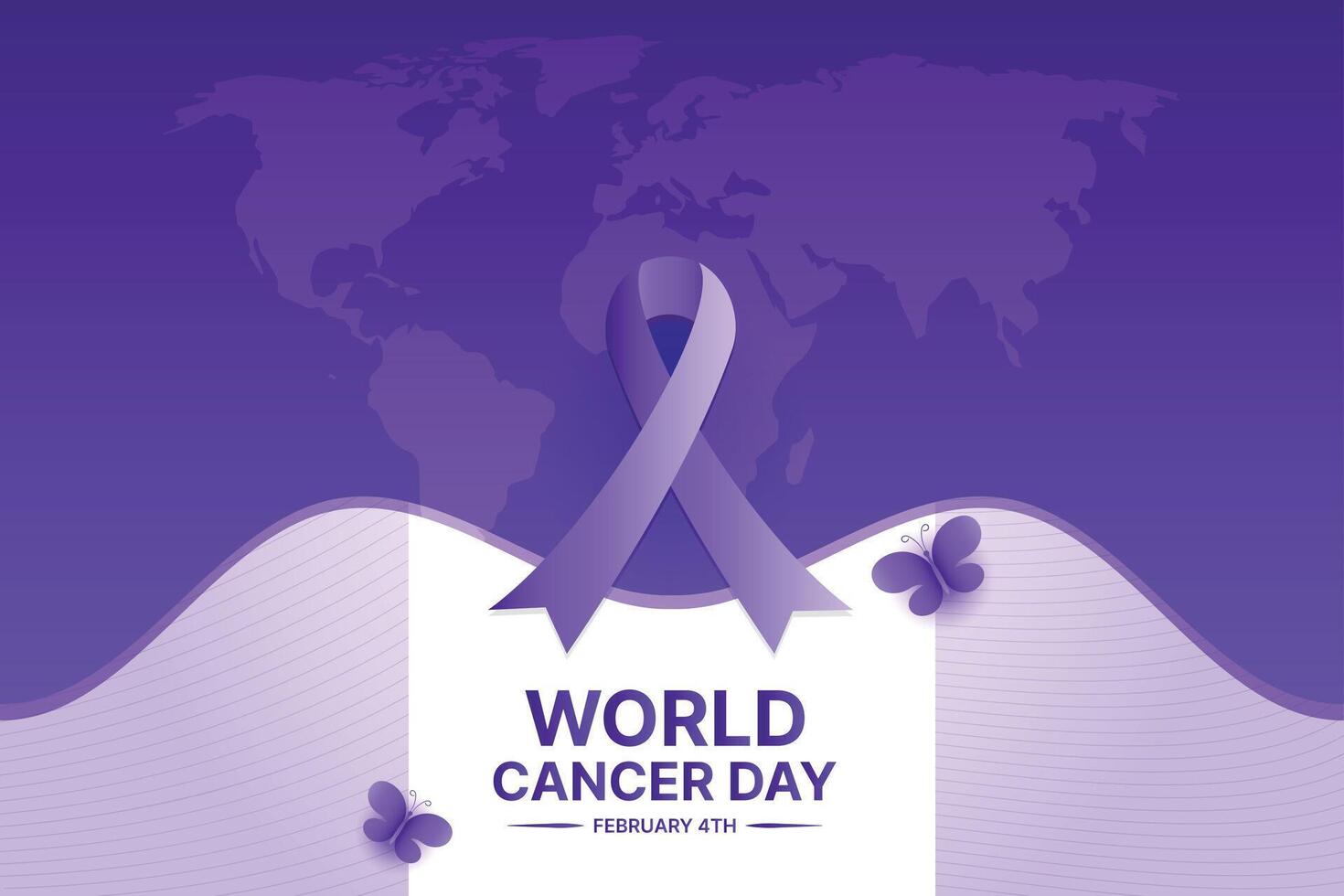 world cancer day poster, cancer awareness banner vector