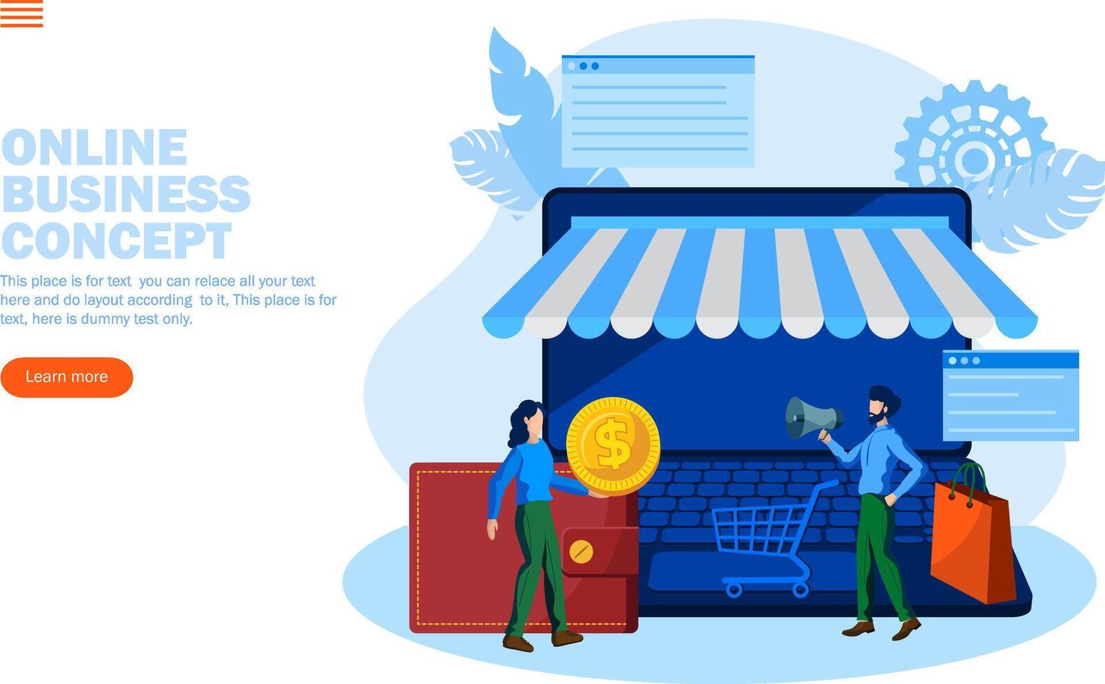 online shopping buy and sell with wallet and cart vector illustration concept