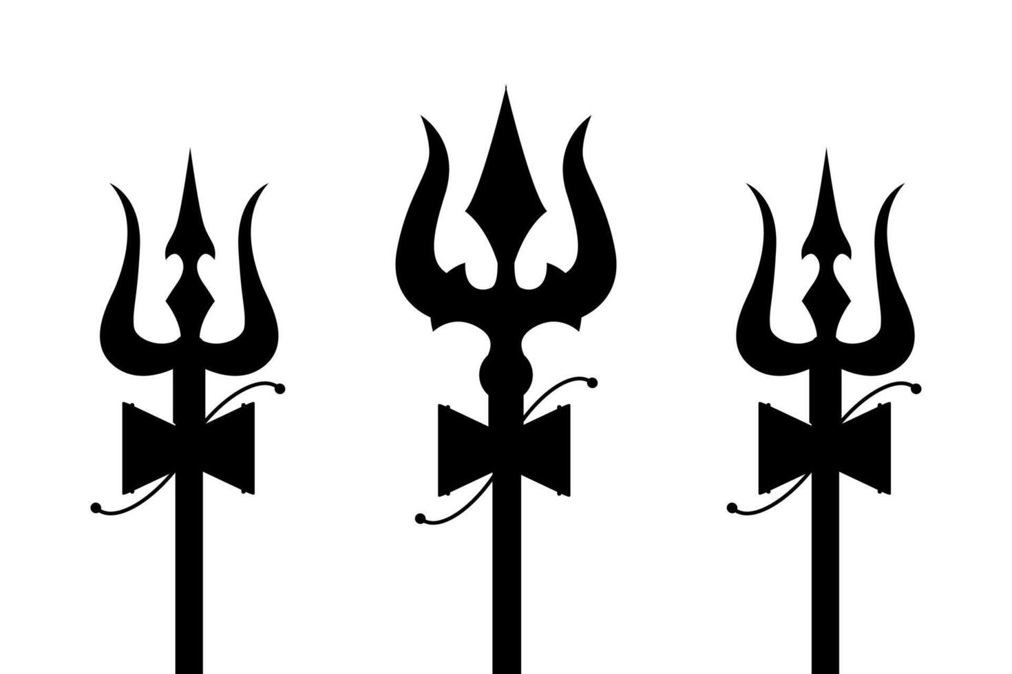 lord shiva trishul silhouette vector