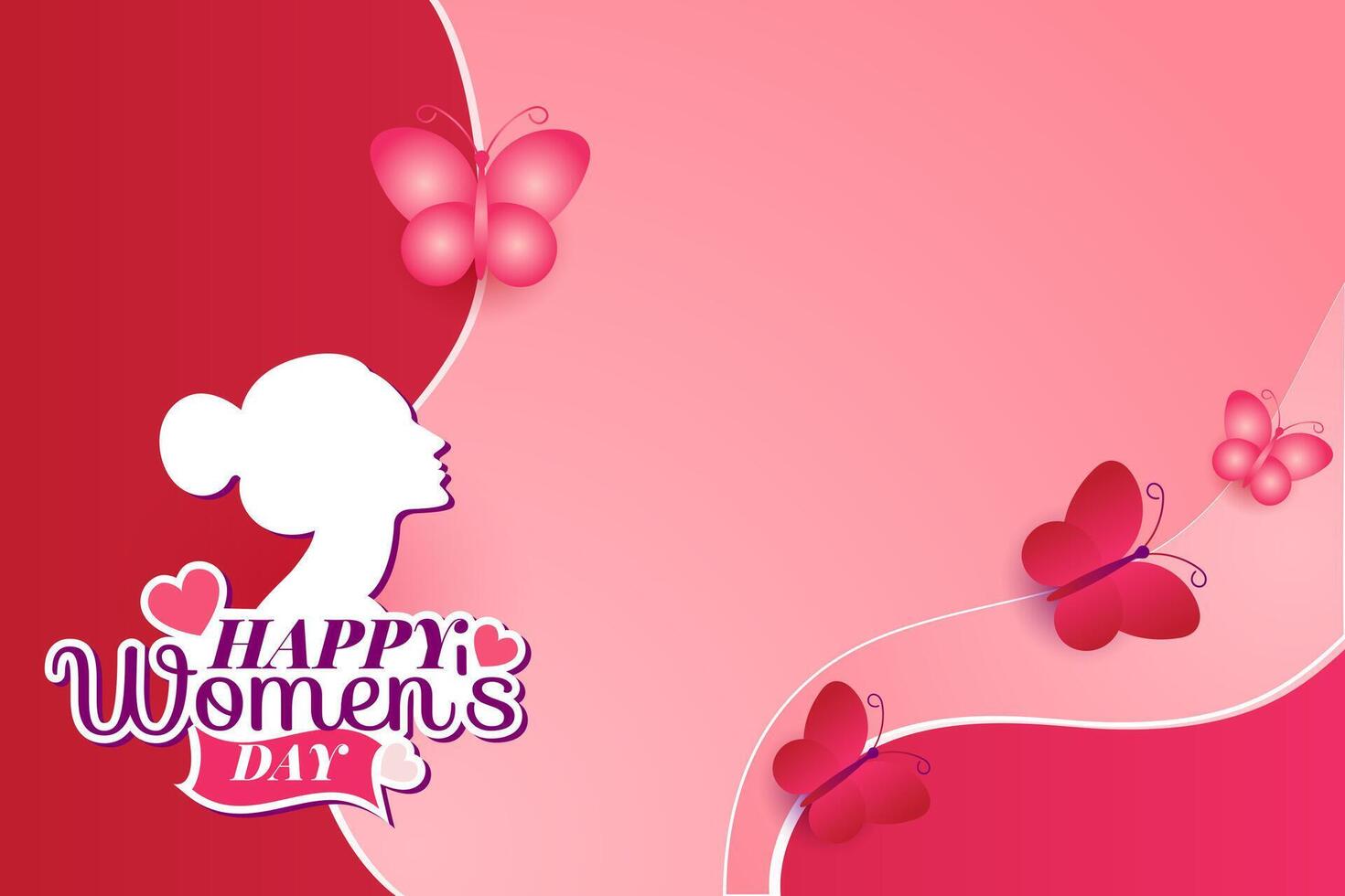 International Women's Day 8th March celebration background template with text placing space vector