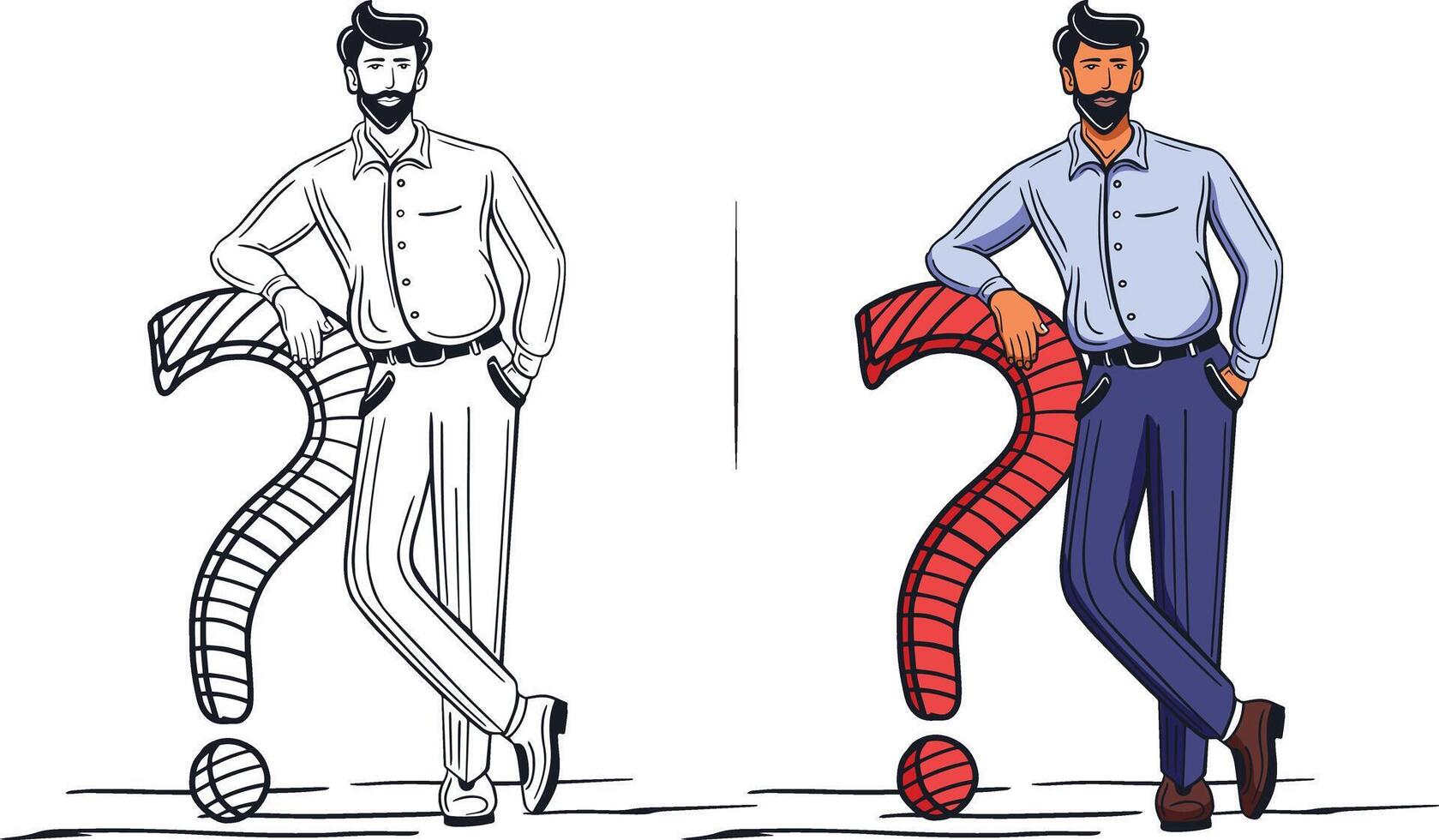 man standing with question mark vector