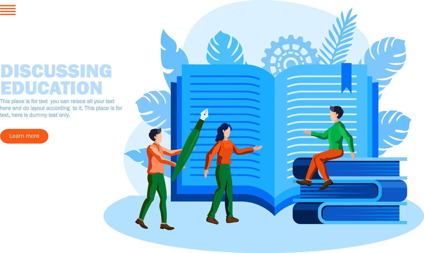 team discussing about education vector illustration