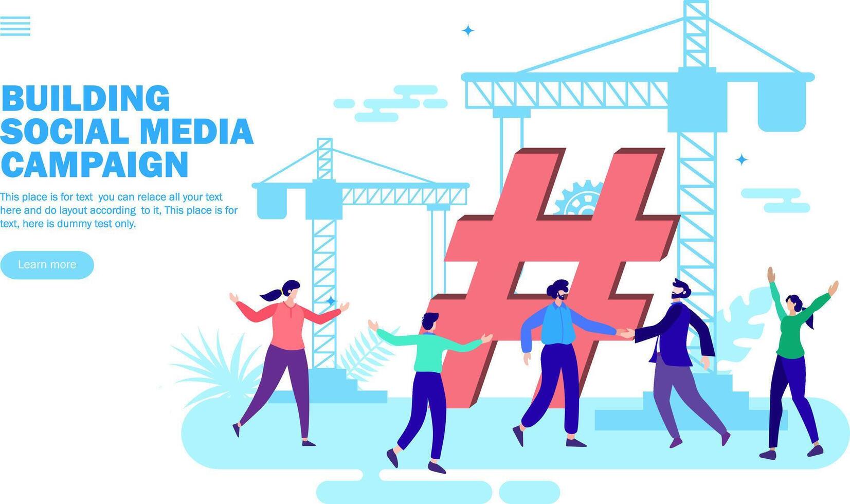 equipo edificio social medios de comunicación Campaña vector
