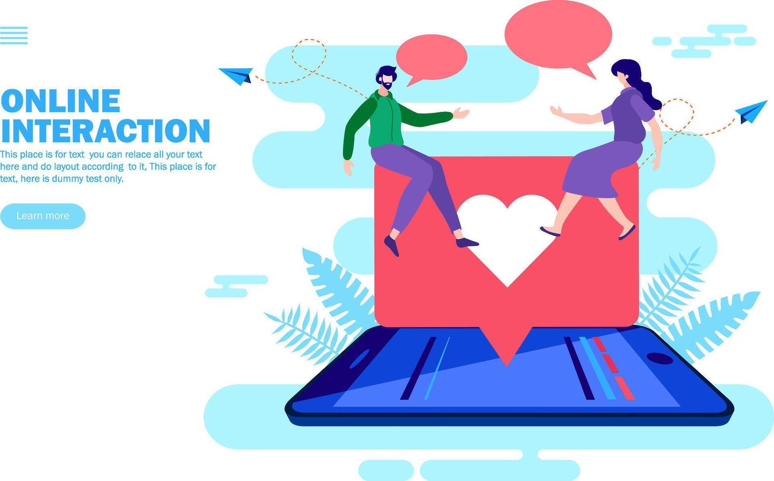 social media interaction, chat and like vector